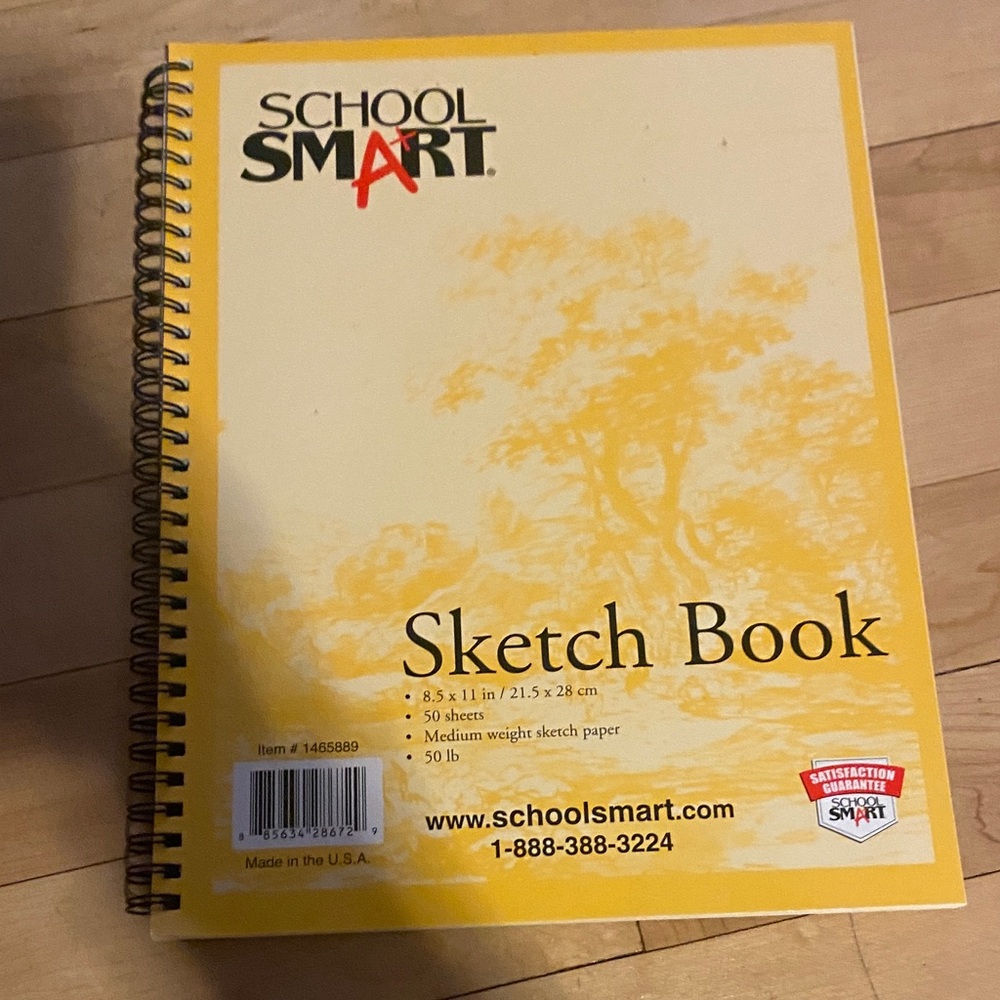 School Smart Yellow Sketch Book